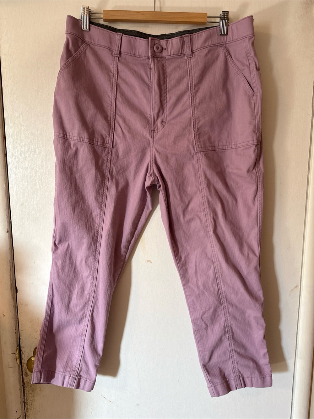 Lee High-Rise Regular Fit Straight Workwear Purple Cropped Cargo Pants Wmns 16